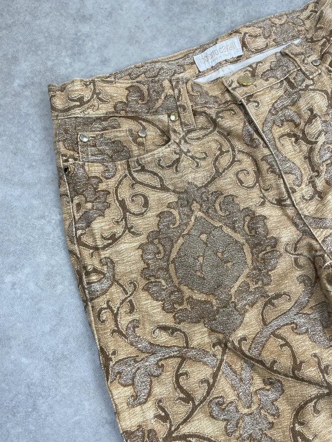2000s Roberto Cavalli Beige Print Jeans EPknHpy 6