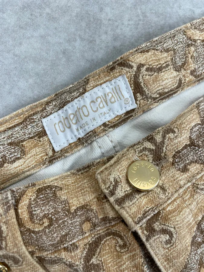 2000s Roberto Cavalli Beige Print Jeans EPknHpy 7