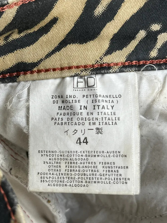 2000s Cavalli Black Cream Hallucination Psycho Abstract Pants ZMVwwrn 9