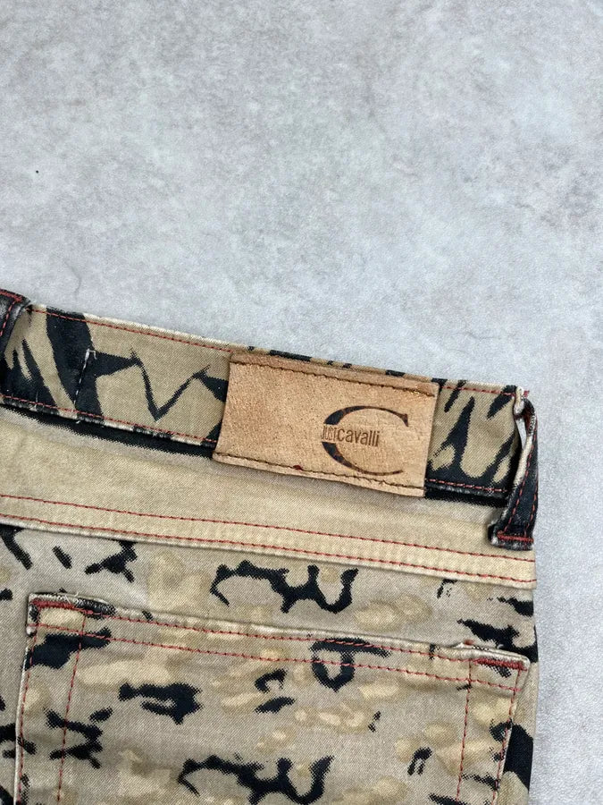 2000s Cavalli Black Cream Hallucination Psycho Abstract Pants ZMVwwrn 7