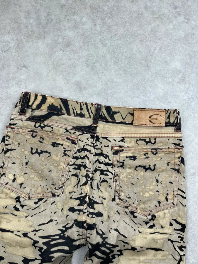 2000s Cavalli Black Cream Hallucination Psycho Abstract Pants ZMVwwrn 6