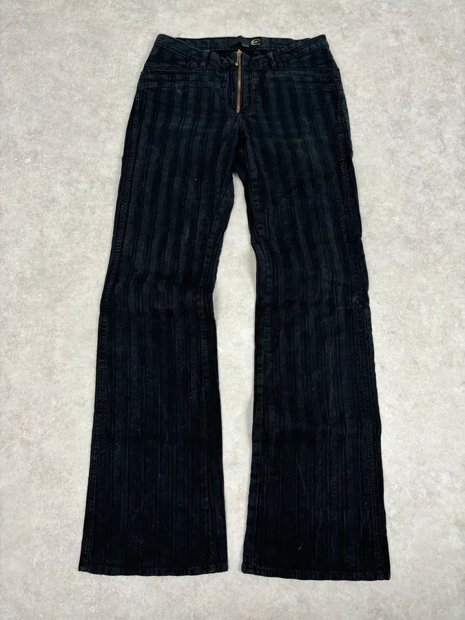 2000s Cavalli Black Bootcut Low-Rise Pants OSEyfPv 0