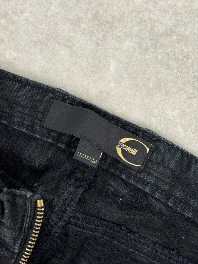 2000s Cavalli Black Bootcut Low-Rise Pants OSEyfPv 8