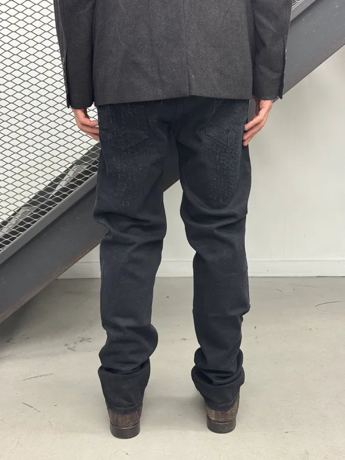 SS2017 Cavalli Black Denim Slim Distressed Jeans AxSdjCN 3
