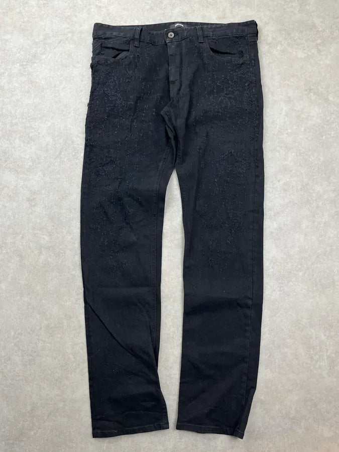 SS2017 Cavalli Black Denim Slim Distressed Jeans AxSdjCN 0