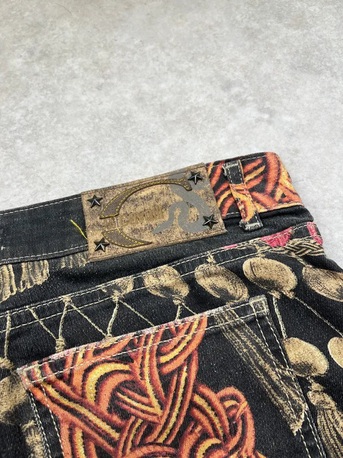 SS2005 Cavalli Black Medieval Ornamental Pants FICZVHL 12