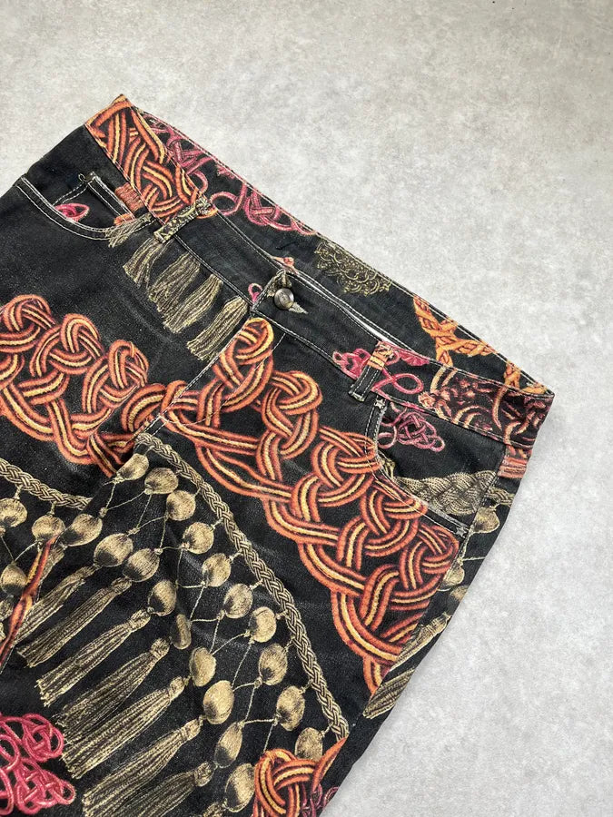 SS2005 Cavalli Black Medieval Ornamental Pants FICZVHL 5