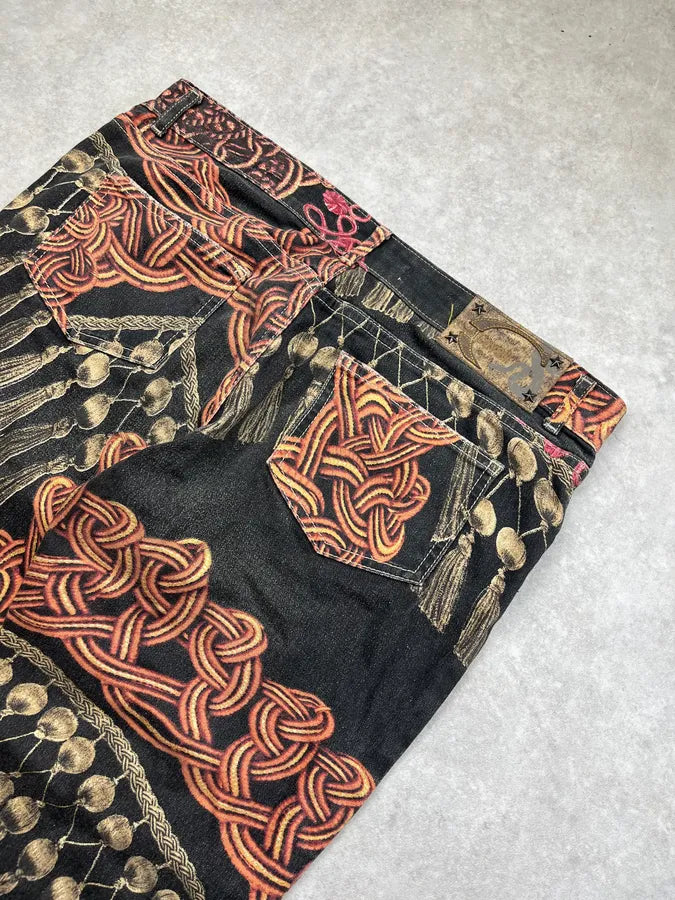 SS2005 Cavalli Black Medieval Ornamental Pants FICZVHL 7