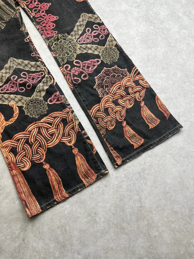 SS2005 Cavalli Black Medieval Ornamental Pants FICZVHL 8
