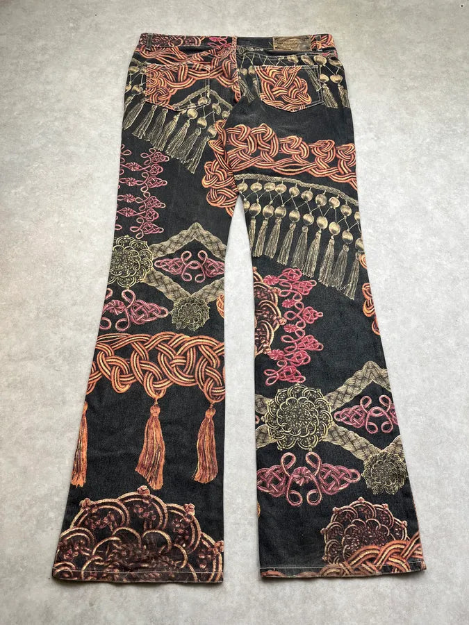 SS2005 Cavalli Black Medieval Ornamental Pants FICZVHL 6