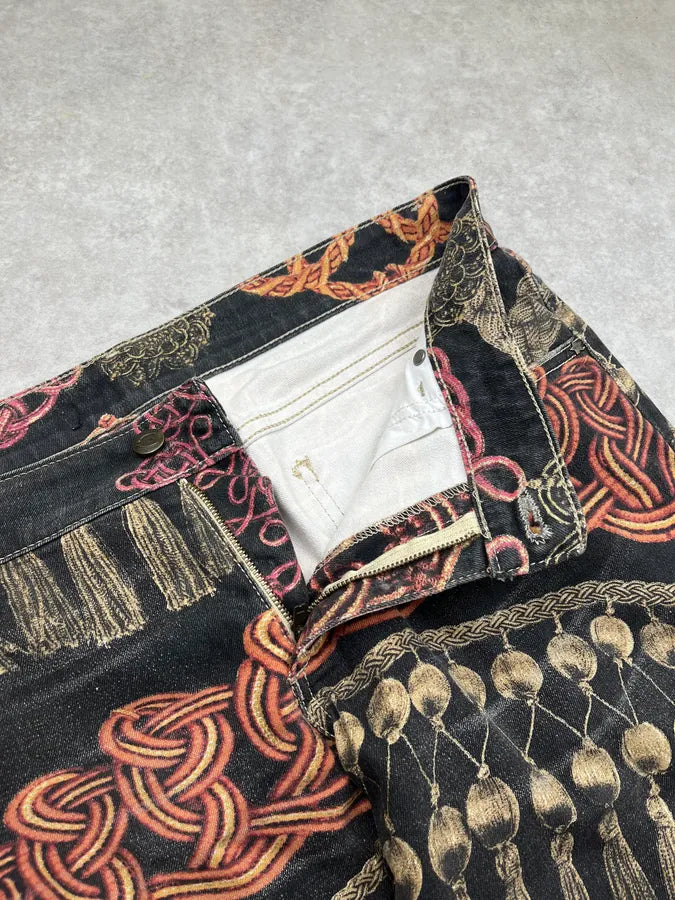 SS2005 Cavalli Black Medieval Ornamental Pants FICZVHL 9