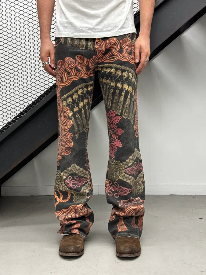 SS2005 Cavalli Black Medieval Ornamental Pants FICZVHL 1