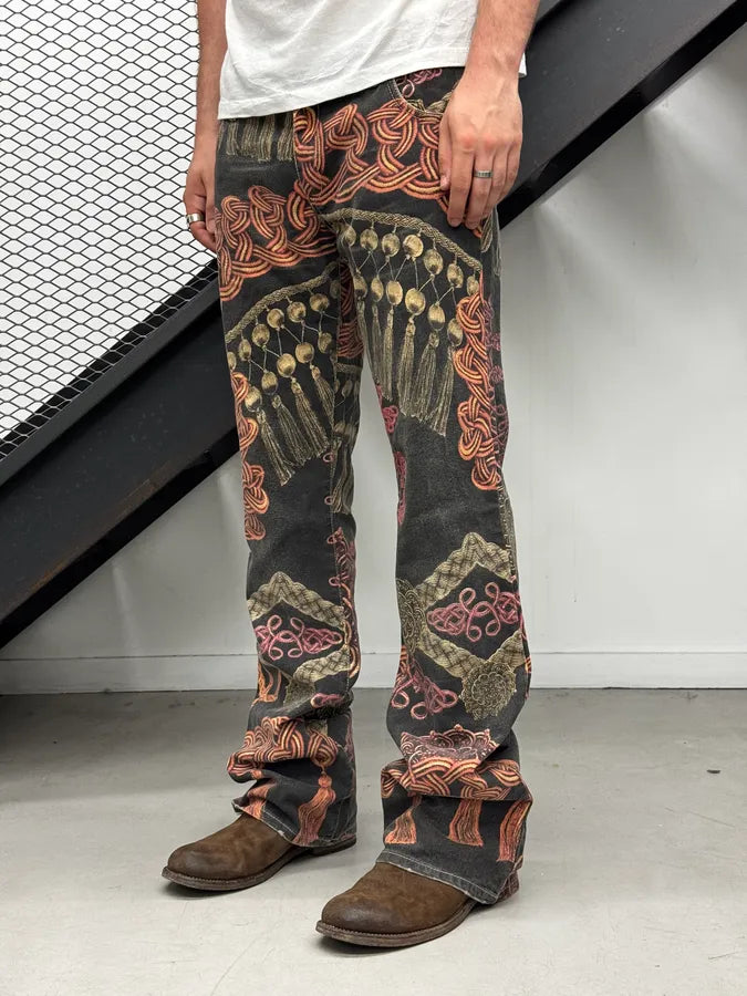SS2005 Cavalli Black Medieval Ornamental Pants FICZVHL 1