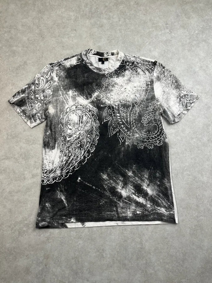AW2003 Cavalli Black White Paisley Expansion T-Shirt udDXooy 0