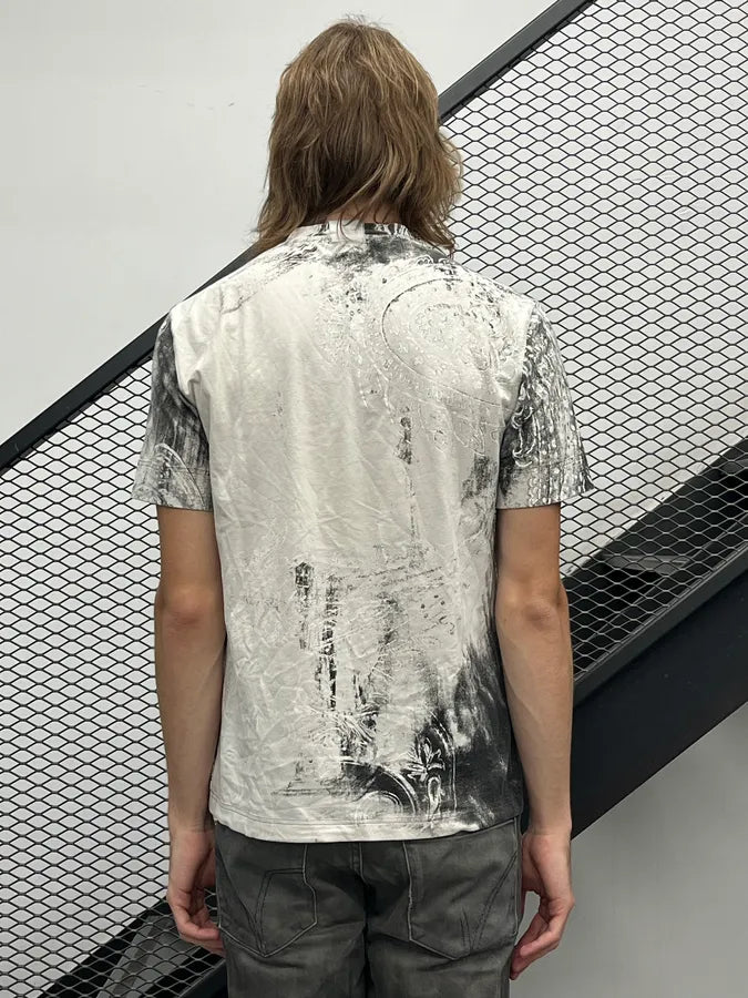 AW2003 Cavalli Black White Paisley Expansion T-Shirt udDXooy 2