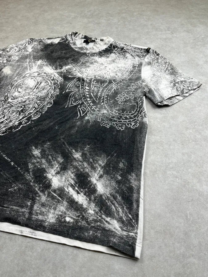 AW2003 Cavalli Black White Paisley Expansion T-Shirt udDXooy 4