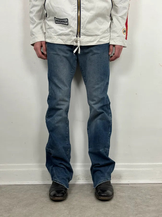 2000s Cavalli Blue Avant-Garde Gradient Denim Jeans  HzVazTr 1