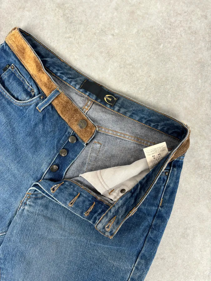 2000s Cavalli Blue Avant-Garde Gradient Denim Jeans  HzVazTr 9