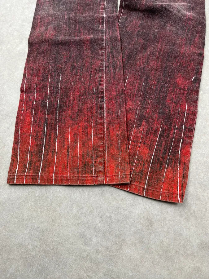 2000s Cavalli Bordeaux Denim Flared Pants DNOEMlU 7