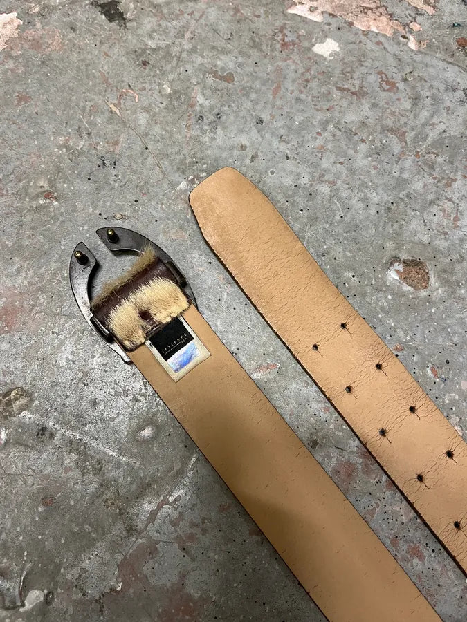 2000s Just Cavalli Brown Pony Hair Leather Cowboy Belt (OS) EDyClcu 3