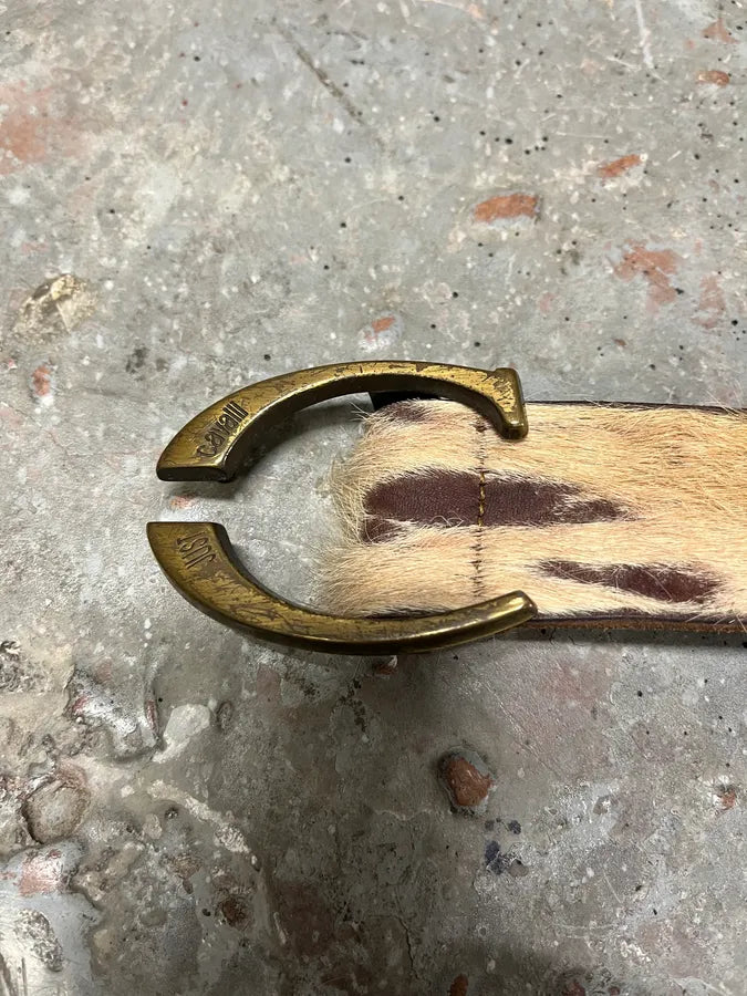 2000s Just Cavalli Brown Pony Hair Leather Cowboy Belt (OS) EDyClcu 4