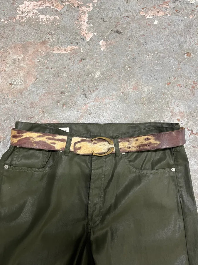 2000s Just Cavalli Brown Pony Hair Leather Cowboy Belt (OS) EDyClcu 5