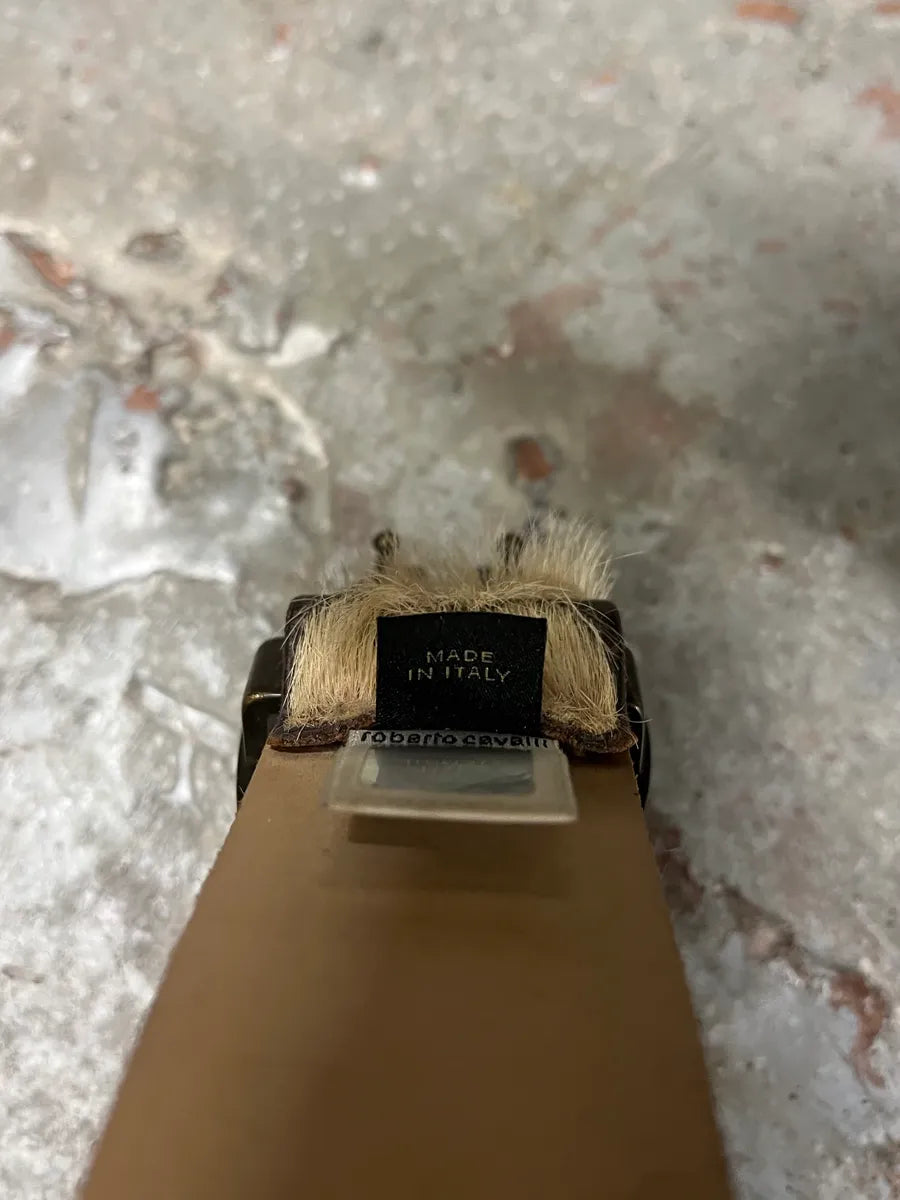 2000s Just Cavalli Brown Pony Hair Leather Cowboy Belt (OS) EDyClcu 7