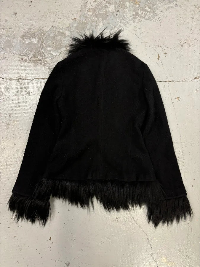 2000s Cavalli Wool Fur-Trim Zip-up Jacket  VnywirT 3