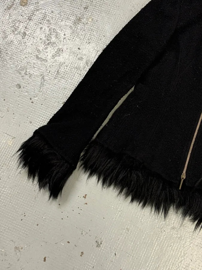 2000s Cavalli Wool Fur-Trim Zip-up Jacket  VnywirT 7