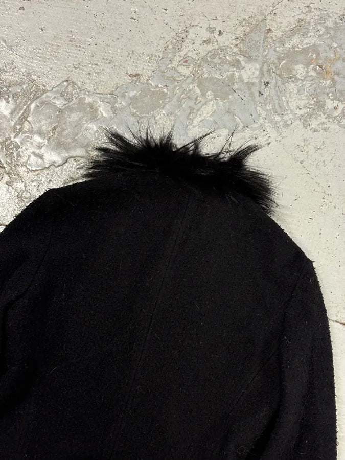 2000s Cavalli Wool Fur-Trim Zip-up Jacket  VnywirT 5