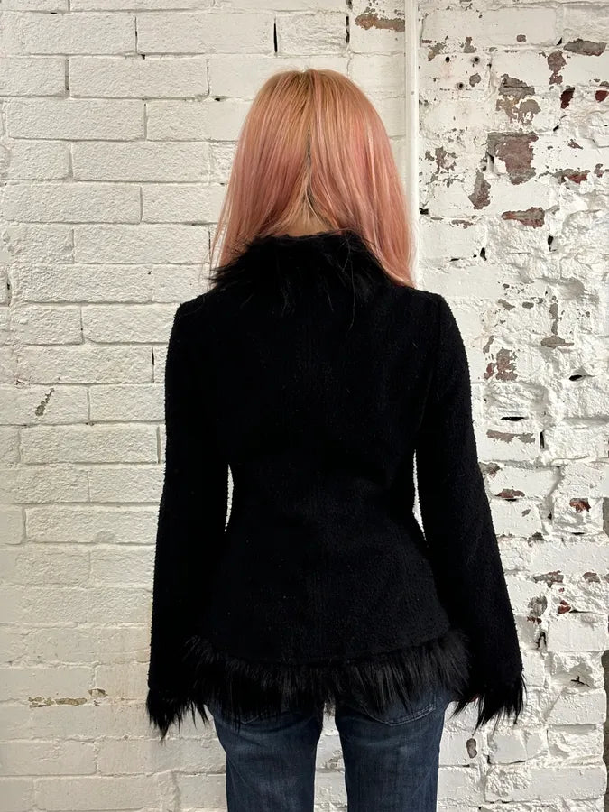 2000s Cavalli Wool Fur-Trim Zip-up Jacket  VnywirT 1