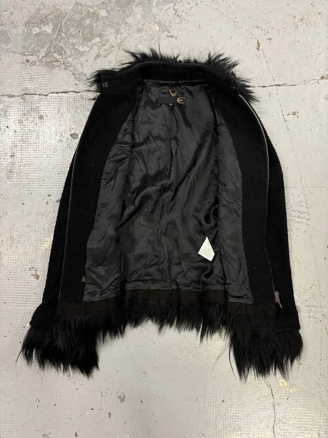 2000s Cavalli Wool Fur-Trim Zip-up Jacket  VnywirT 6