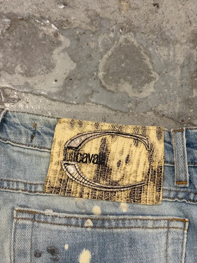 AW2007 Cavalli Light Jeans Denim Distressed Gold Embroidered Jeans JyNwFyn 8