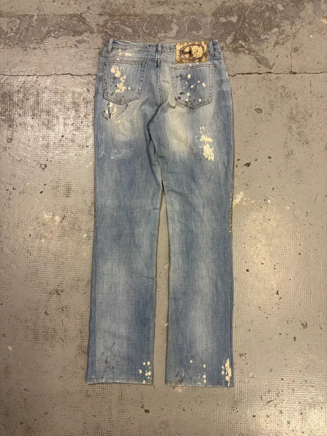 AW2007 Cavalli Light Jeans Denim Distressed Gold Embroidered Jeans JyNwFyn 5