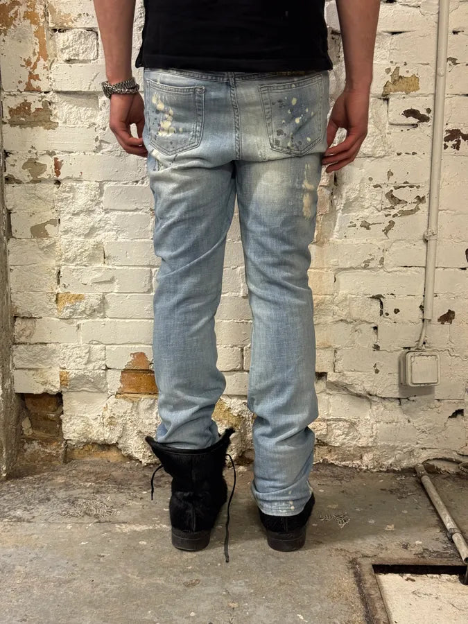 AW2007 Cavalli Light Jeans Denim Distressed Gold Embroidered Jeans JyNwFyn 3