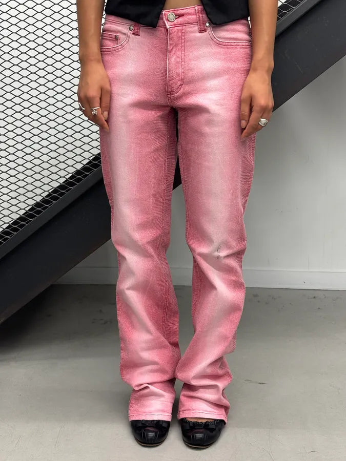 2000s Just Cavalli Pink Denim Low-Waist Jeans quMKuEZ 1