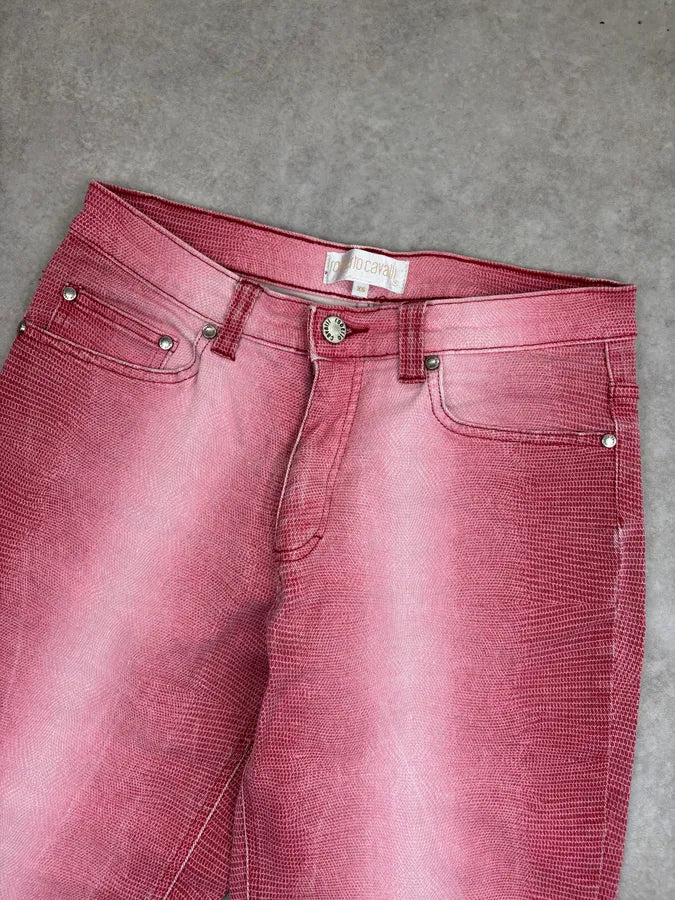 2000s Just Cavalli Pink Denim Low-Waist Jeans quMKuEZ 4