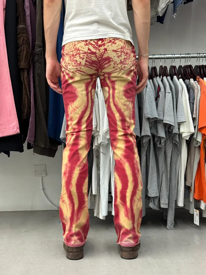SS2002 Cavalli Red Hallucination Psycho Pants UqlAGbk 3