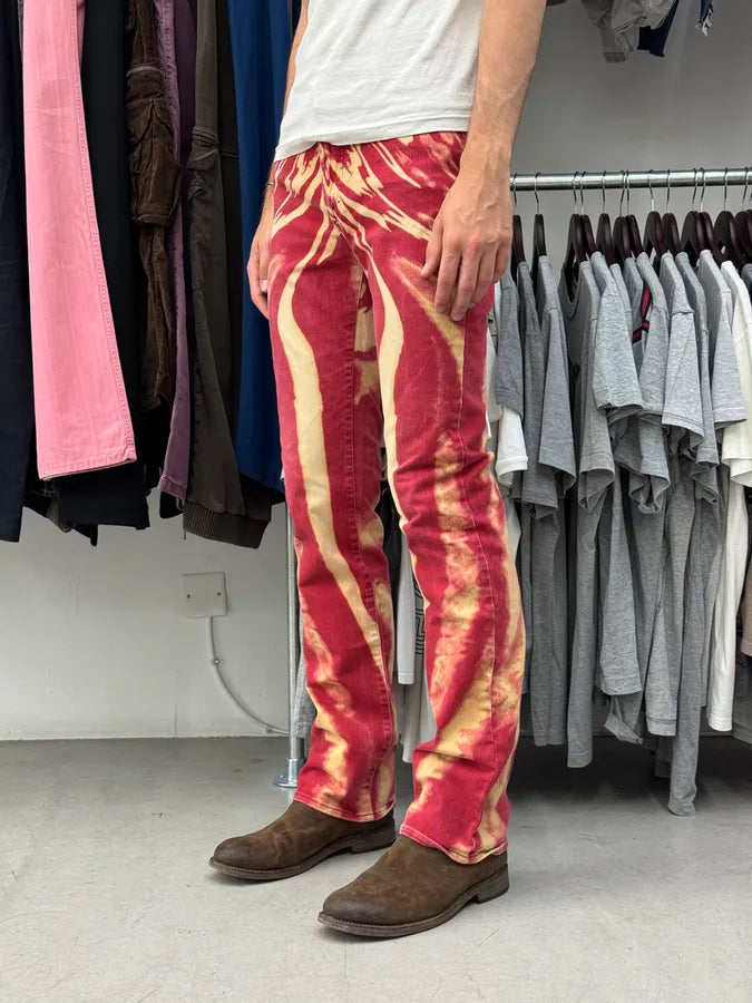 SS2002 Cavalli Red Hallucination Psycho Pants UqlAGbk 2