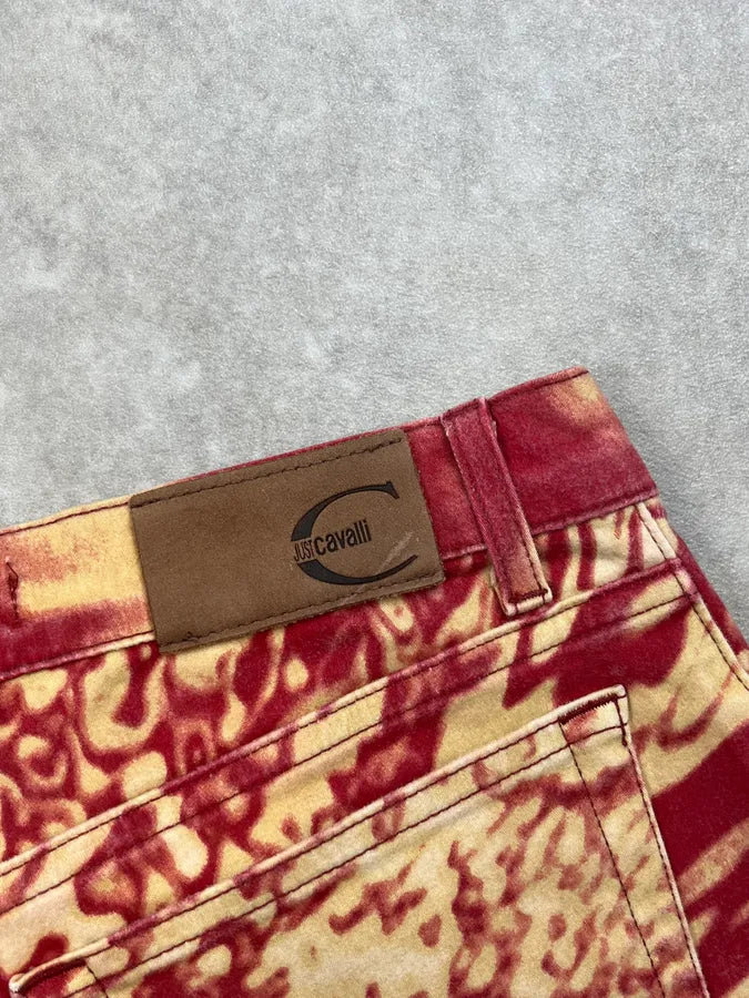 SS2002 Cavalli Red Hallucination Psycho Pants UqlAGbk 8