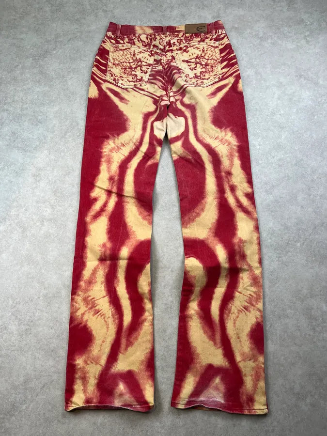 SS2002 Cavalli Red Hallucination Psycho Pants UqlAGbk 6