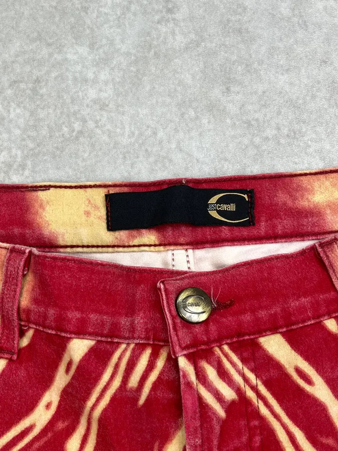 SS2002 Cavalli Red Hallucination Psycho Pants UqlAGbk 9