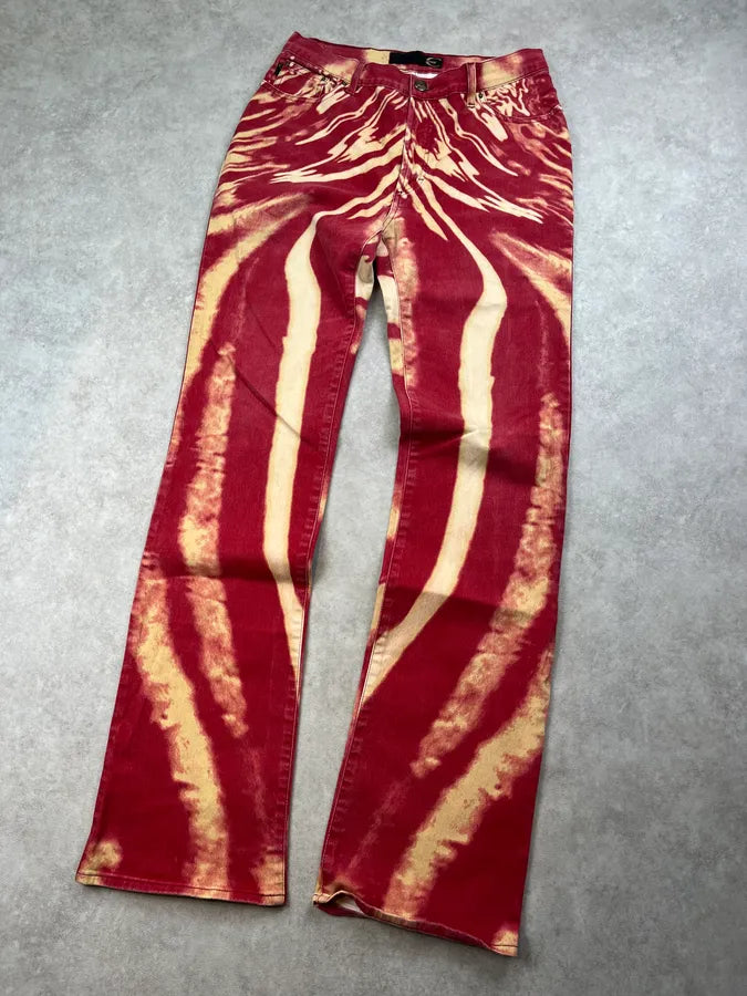 SS2002 Cavalli Red Hallucination Psycho Pants UqlAGbk 5