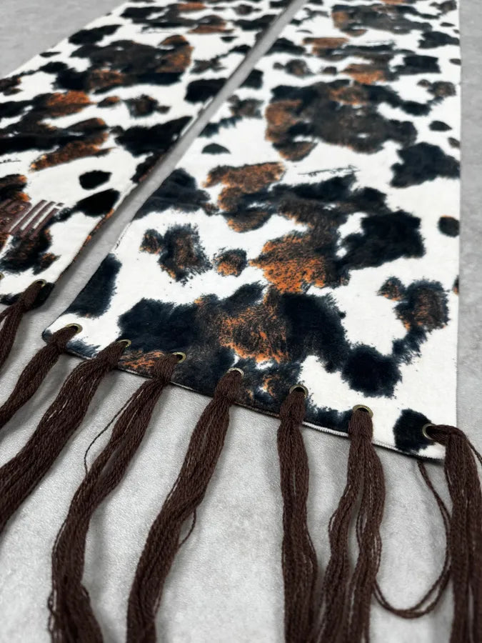 SS2004 Cavalli White Cow Print Fringe Scarf CiFSpzT 4
