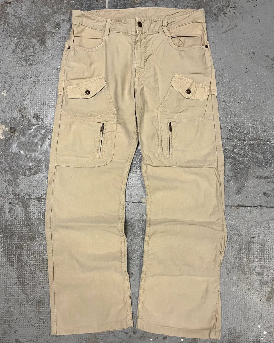 2000s Kenzo Beige Tactical Cargo Pants (M) cVOyAXU 0
