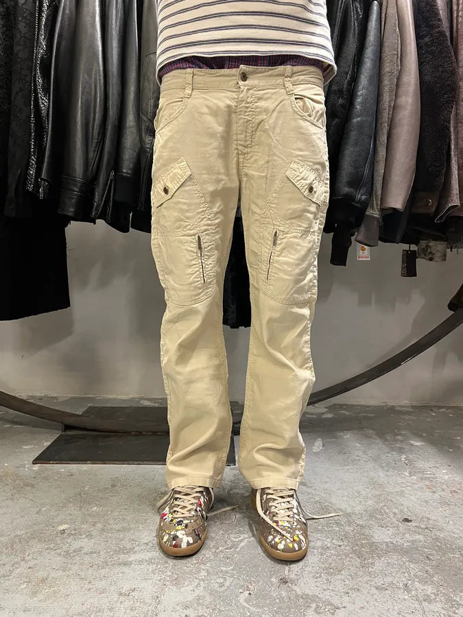 2000s Kenzo Beige Tactical Cargo Pants (M) cVOyAXU 1