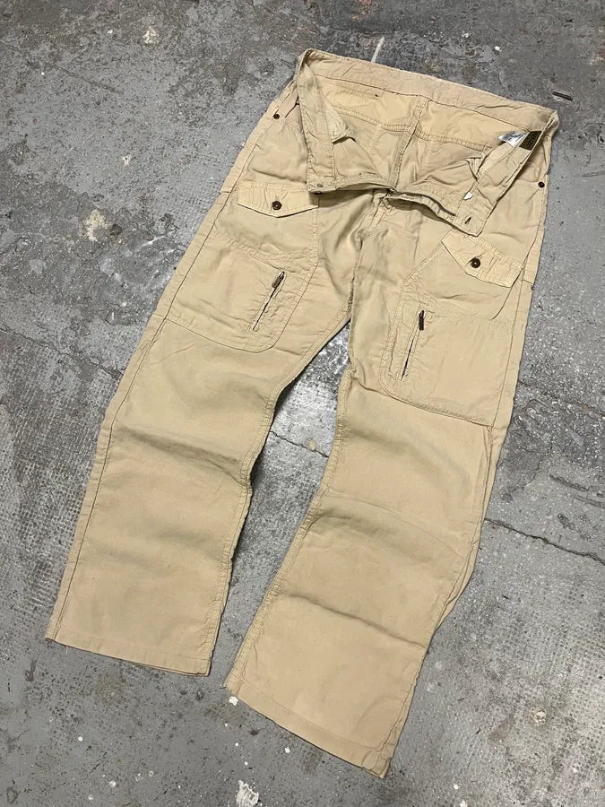 2000s Kenzo Beige Tactical Cargo Pants (M) cVOyAXU 5