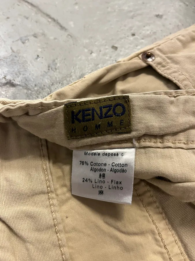 2000s Kenzo Beige Tactical Cargo Pants (M) cVOyAXU 8