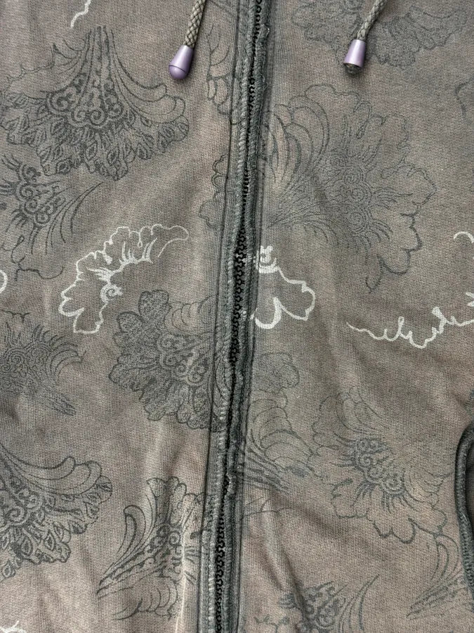 2000s Kenzo Brown Floral Zip-up Hoodie RlYsnrT 8