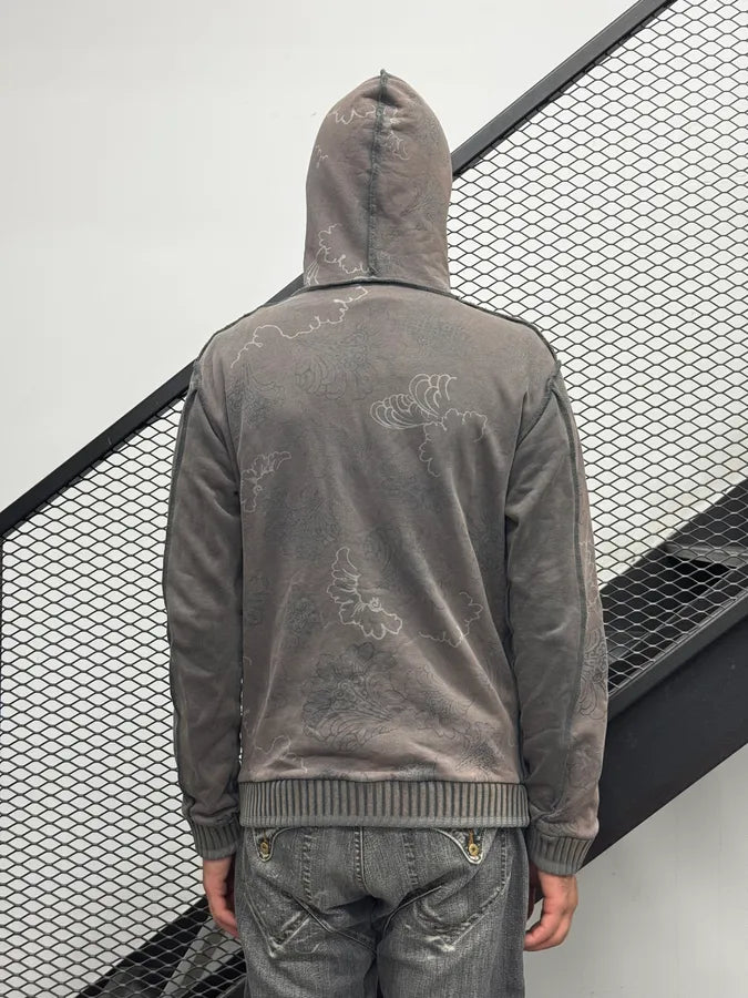 2000s Kenzo Brown Floral Zip-up Hoodie RlYsnrT 3
